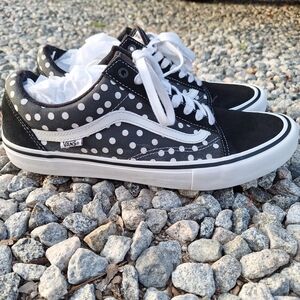 Vans Men's Black and White Polka Dot Shoes Baker Dollin 12